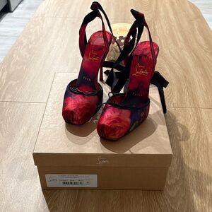 Christian Louboutin Red Floral Heels